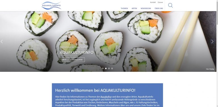 Aquakulturinfo.de: Informationsportal zur Aquakultur im neuen Look