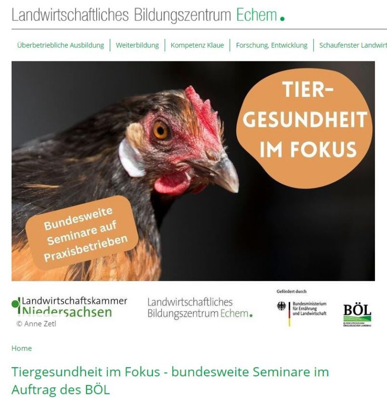 BÖL-Seminare zum Tiergesundheitsmanagement – Schwerpunkt Geflügel